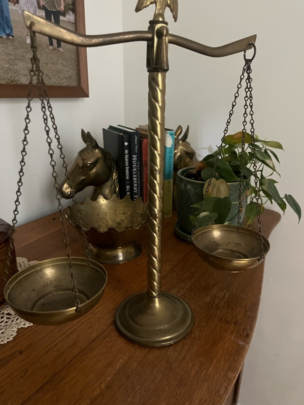 Vintage Brass Balance Scale - Brass Tone Decorative Scale